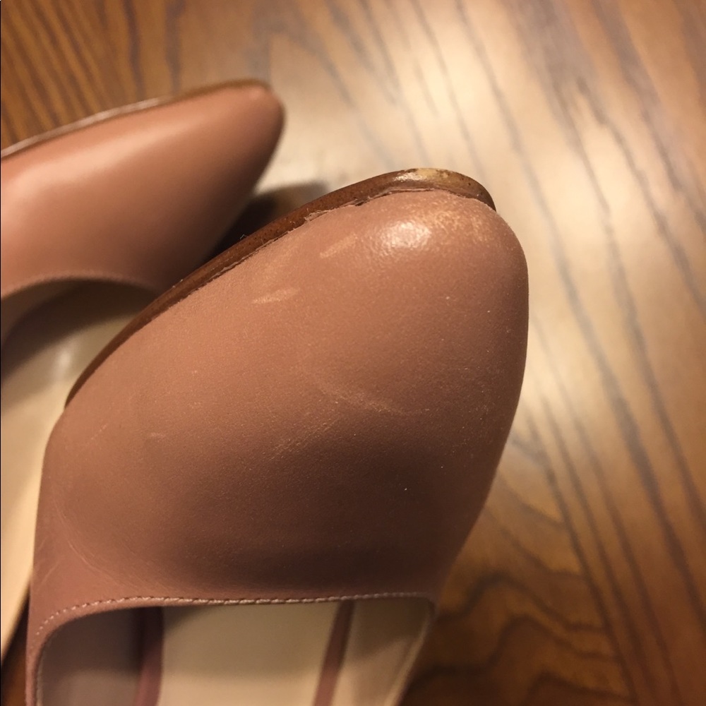 ‼️SOLD‼️Nine West -wood block pumps-3inch heels-taupe - Picture 5 of 8